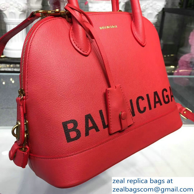 Balenciag Front Logo Ville Top Handle Small Bag Red 2018