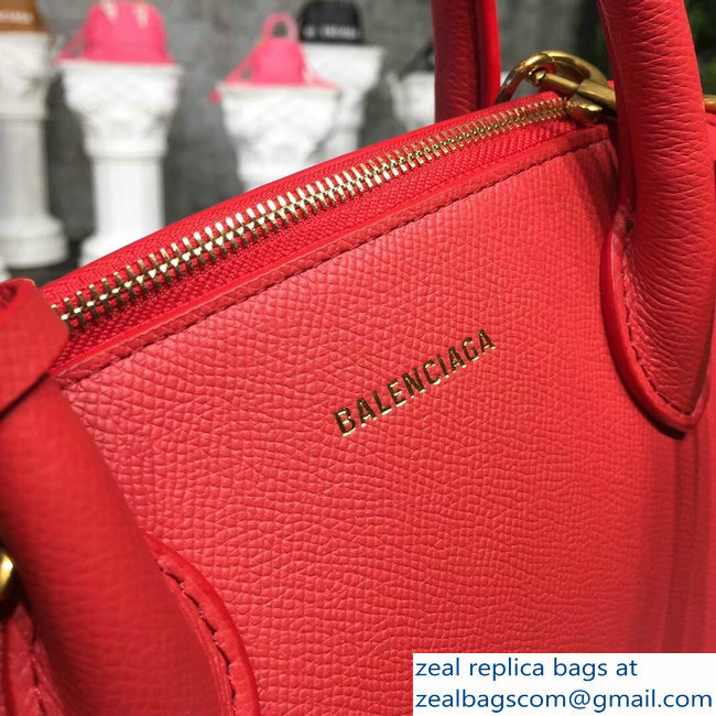 Balenciag Front Logo Ville Top Handle Small Bag Red 2018