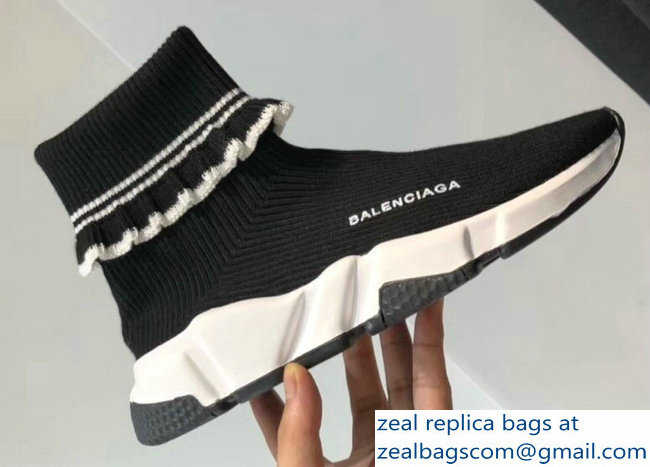 Balenciaga Knit Sock Speed Trainers Lovers Sneakers Cuffed Black 2018 - Click Image to Close