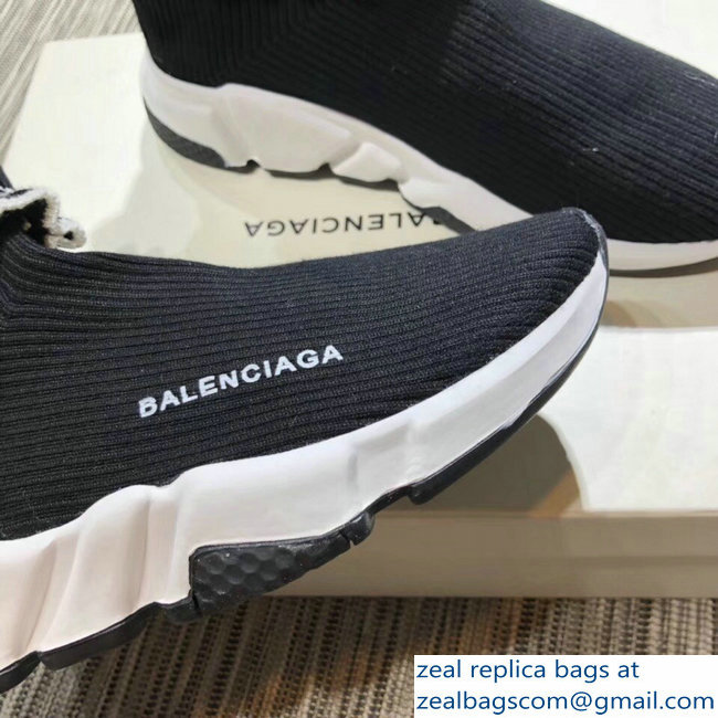 Balenciaga Knit Sock Speed Trainers Lovers Sneakers Cuffed Black 2018 - Click Image to Close