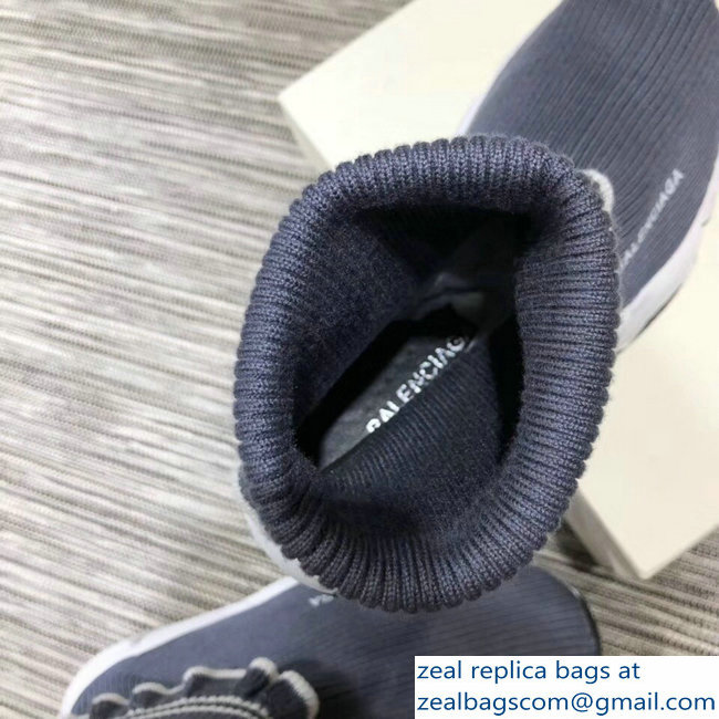 Balenciaga Knit Sock Speed Trainers Lovers Sneakers Cuffed Gray 2018