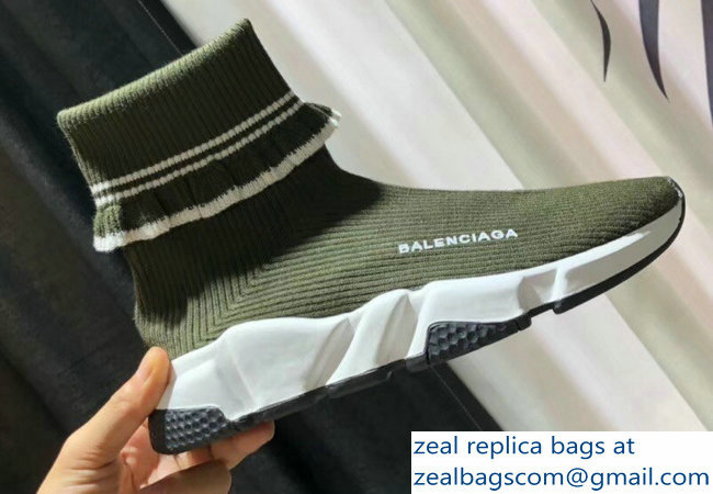 Balenciaga Knit Sock Speed Trainers Lovers Sneakers Cuffed Green 2018 - Click Image to Close