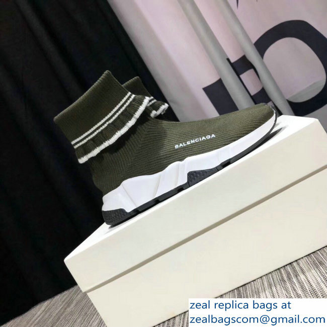 Balenciaga Knit Sock Speed Trainers Lovers Sneakers Cuffed Green 2018 - Click Image to Close