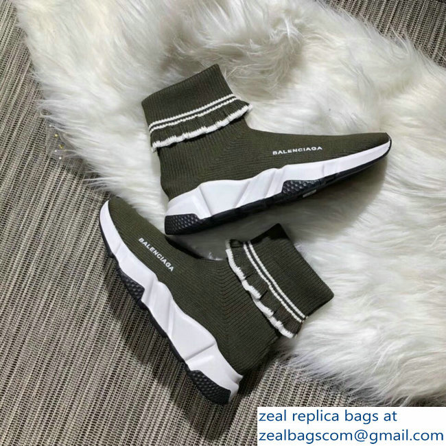 Balenciaga Knit Sock Speed Trainers Lovers Sneakers Cuffed Green 2018