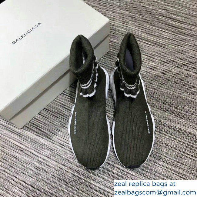Balenciaga Knit Sock Speed Trainers Lovers Sneakers Cuffed Green 2018