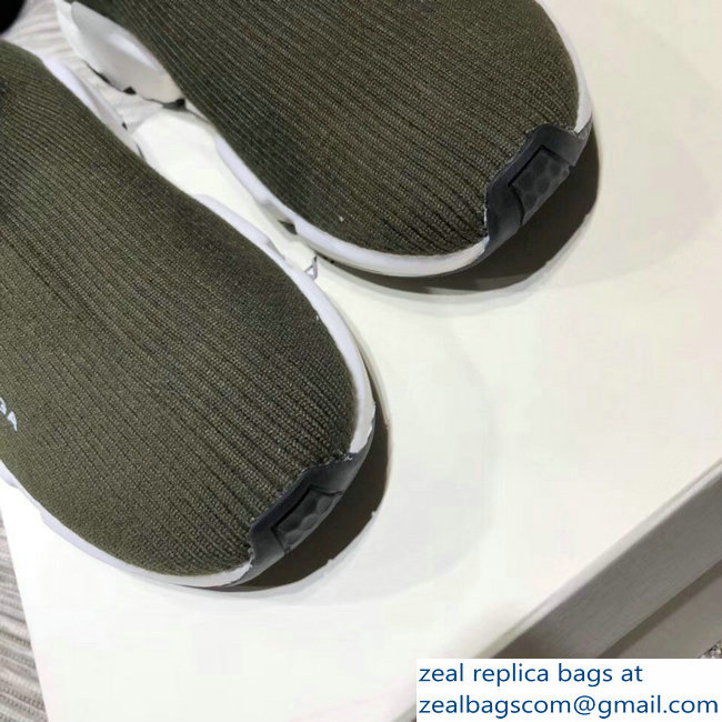 Balenciaga Knit Sock Speed Trainers Lovers Sneakers Cuffed Green 2018 - Click Image to Close