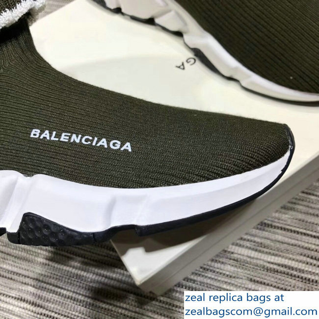 Balenciaga Knit Sock Speed Trainers Lovers Sneakers Cuffed Green 2018 - Click Image to Close