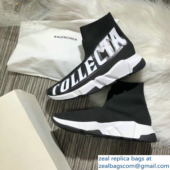 Balenciaga Knit Sock Speed Trainers Lovers Sneakers Europe Black 2018 - Click Image to Close