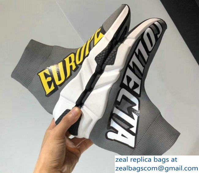 Balenciaga Knit Sock Speed Trainers Lovers Sneakers Europe Gray 2018