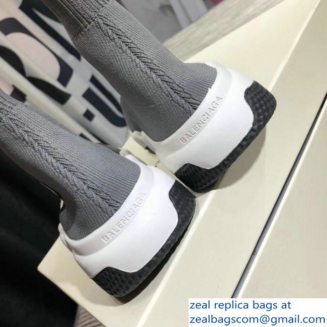 Balenciaga Knit Sock Speed Trainers Lovers Sneakers Europe Gray 2018 - Click Image to Close