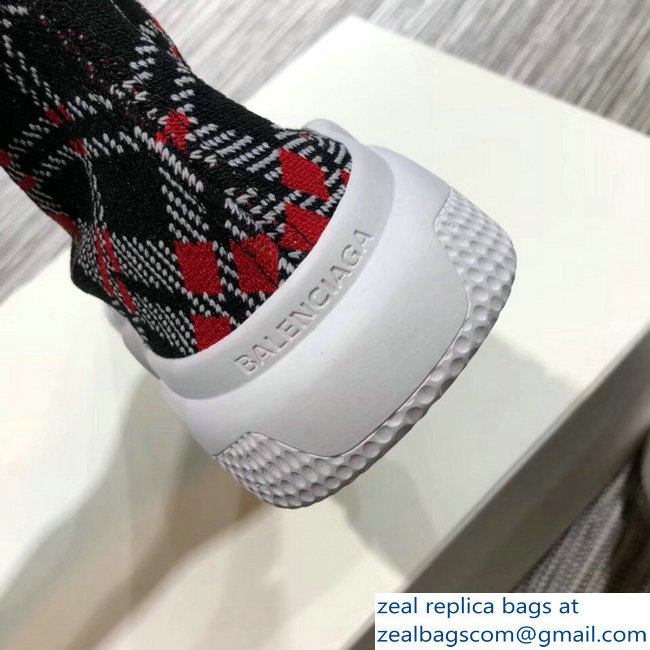 Balenciaga Knit Sock Speed Trainers Lovers Sneakers Grid Gray 2018 - Click Image to Close