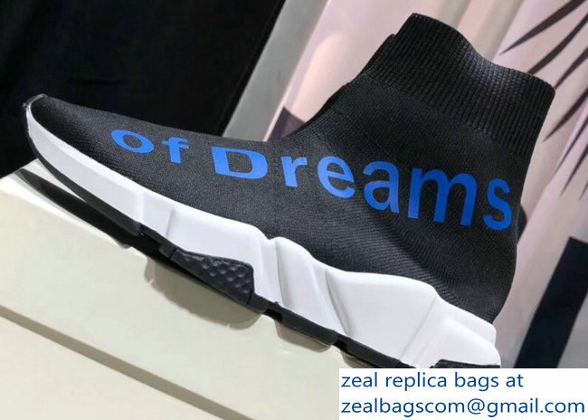 Balenciaga Knit Sock Speed Trainers Lovers Sneakers Power of Dreams Black 2018 - Click Image to Close