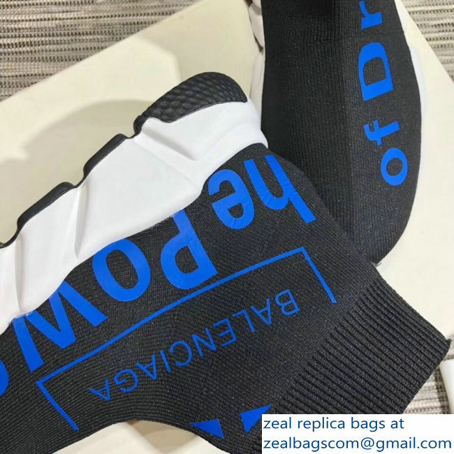 Balenciaga Knit Sock Speed Trainers Lovers Sneakers Power of Dreams Black 2018 - Click Image to Close