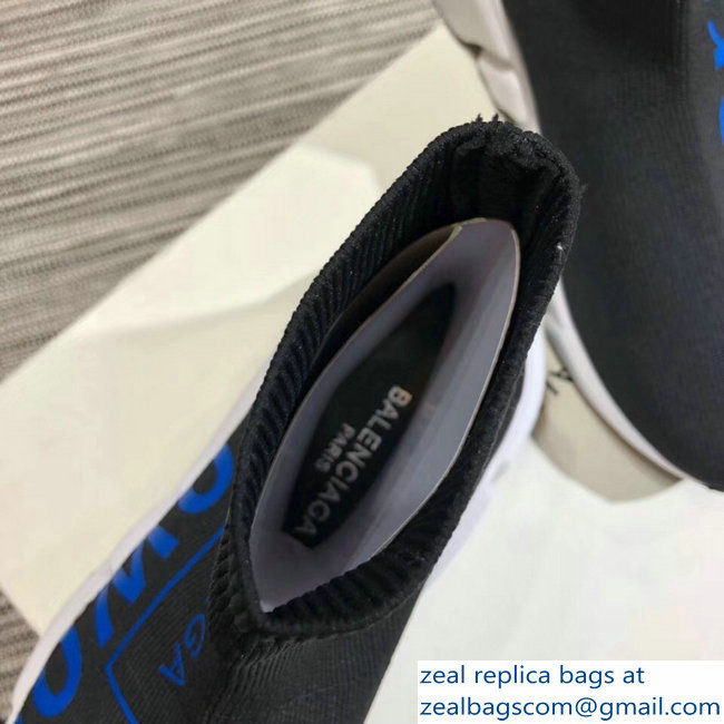 Balenciaga Knit Sock Speed Trainers Lovers Sneakers Power of Dreams Black 2018 - Click Image to Close