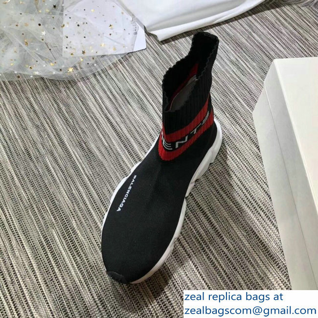 Balenciaga Knit Sock Speed Trainers Lovers Sneakers Vements Black 2018 - Click Image to Close