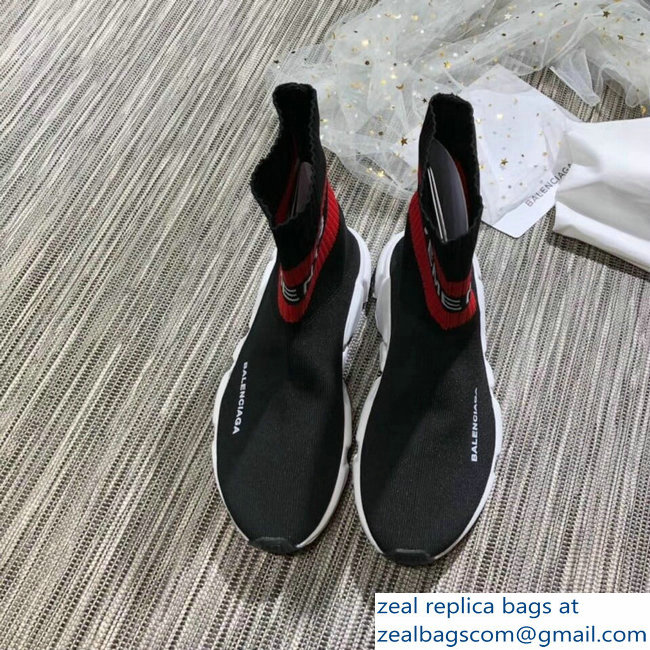 Balenciaga Knit Sock Speed Trainers Lovers Sneakers Vements Black 2018 - Click Image to Close