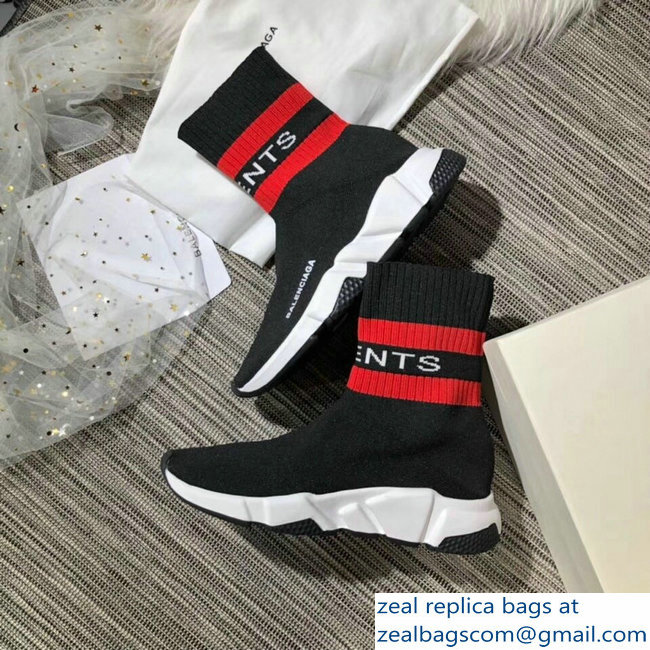 Balenciaga Knit Sock Speed Trainers Lovers Sneakers Vements Black 2018 - Click Image to Close
