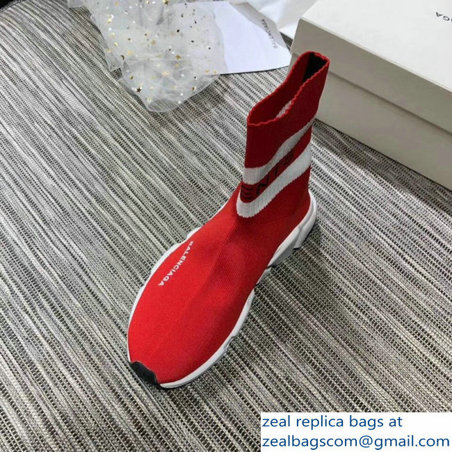 Balenciaga Knit Sock Speed Trainers Lovers Sneakers Vements Red 2018 - Click Image to Close