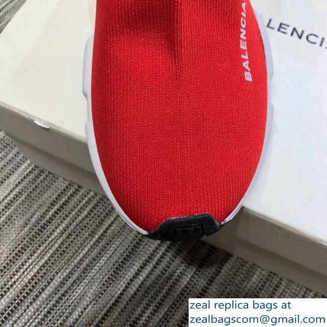 Balenciaga Knit Sock Speed Trainers Lovers Sneakers Vements Red 2018 - Click Image to Close