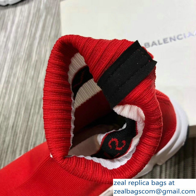 Balenciaga Knit Sock Speed Trainers Lovers Sneakers Vements Red 2018