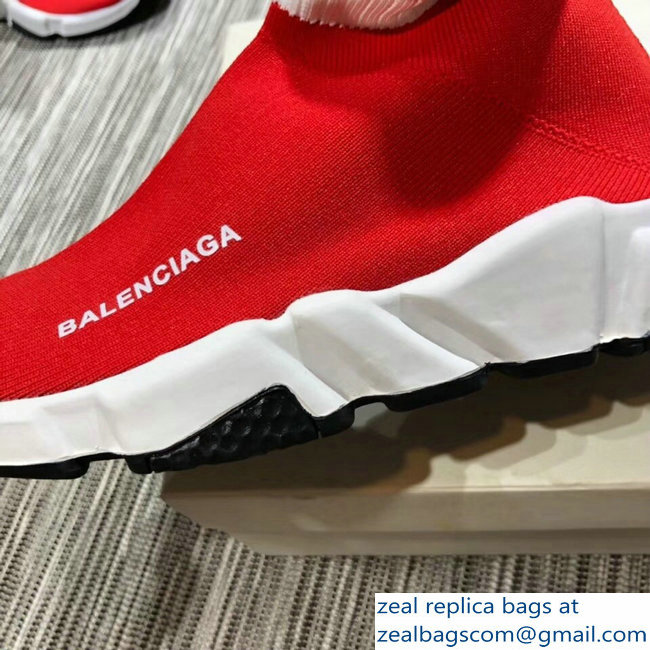 Balenciaga Knit Sock Speed Trainers Lovers Sneakers Vements Red 2018 - Click Image to Close