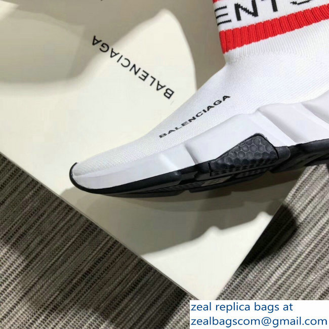 Balenciaga Knit Sock Speed Trainers Lovers Sneakers Vements White 2018 - Click Image to Close