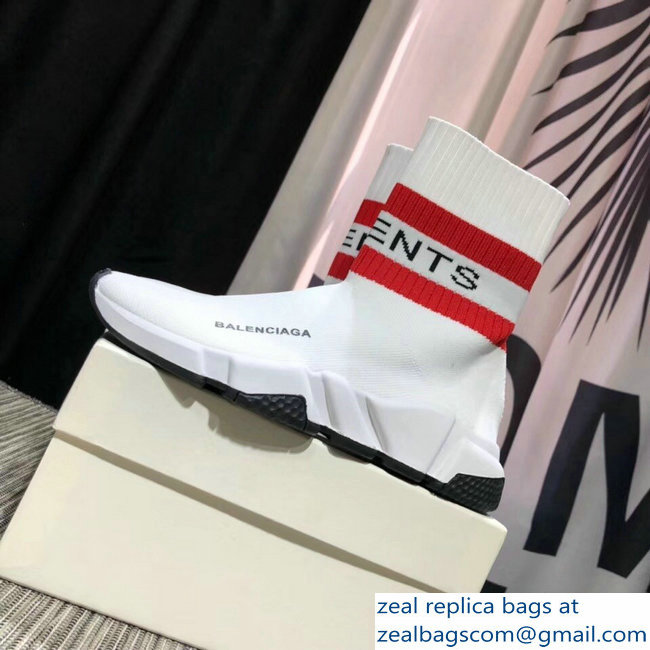 Balenciaga Knit Sock Speed Trainers Lovers Sneakers Vements White 2018