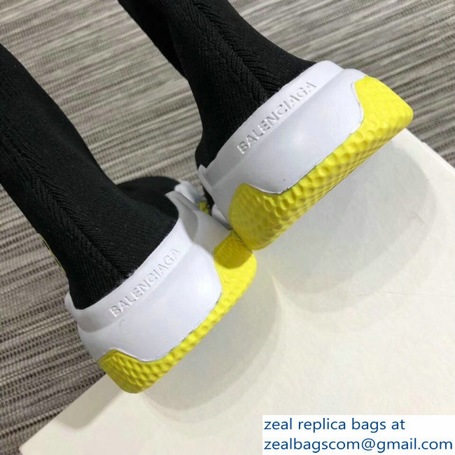 Balenciaga Knit Sock Speed Trainers Lovers Sneakers Yellow BB Black 2018