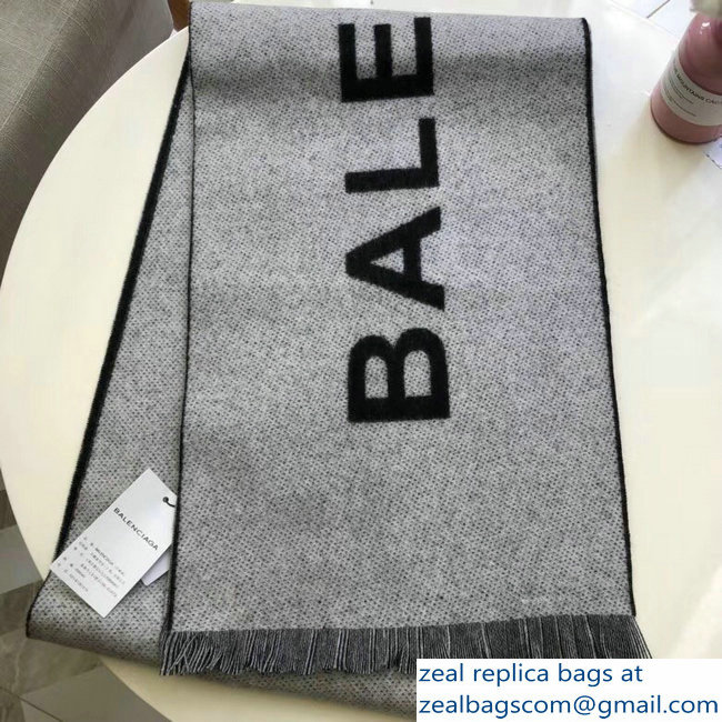 Balenciaga Logo Cashmere Scarf Black