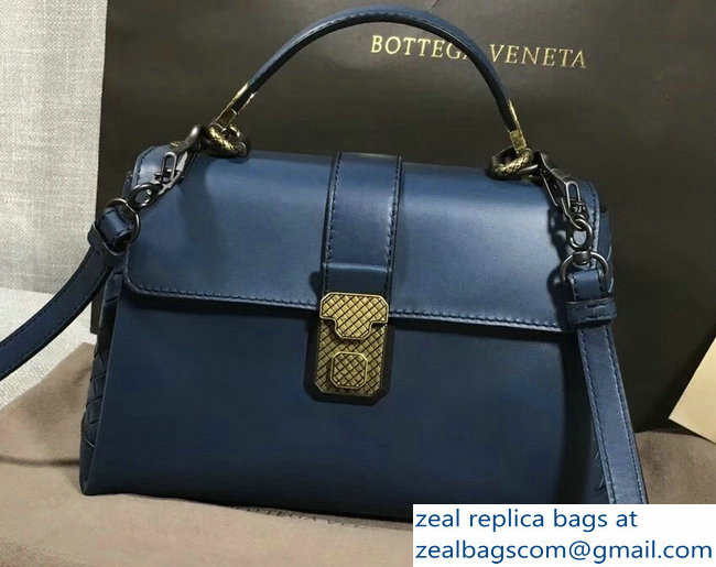 Bottega Veneta Calf Piazza Bag Dark Blue 2018