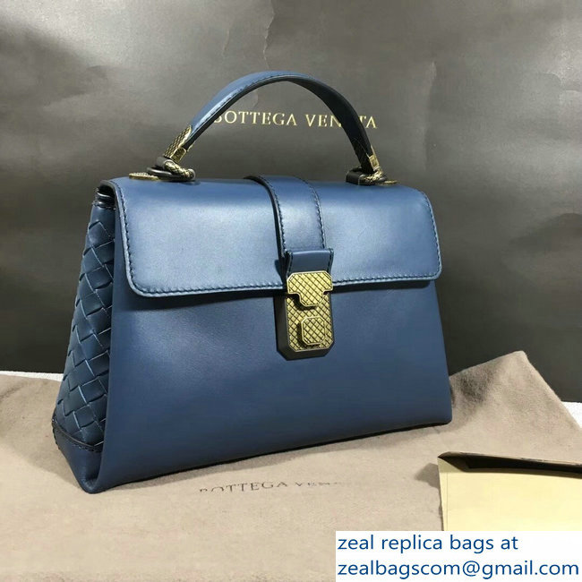 Bottega Veneta Calf Piazza Bag Dark Blue 2018 - Click Image to Close