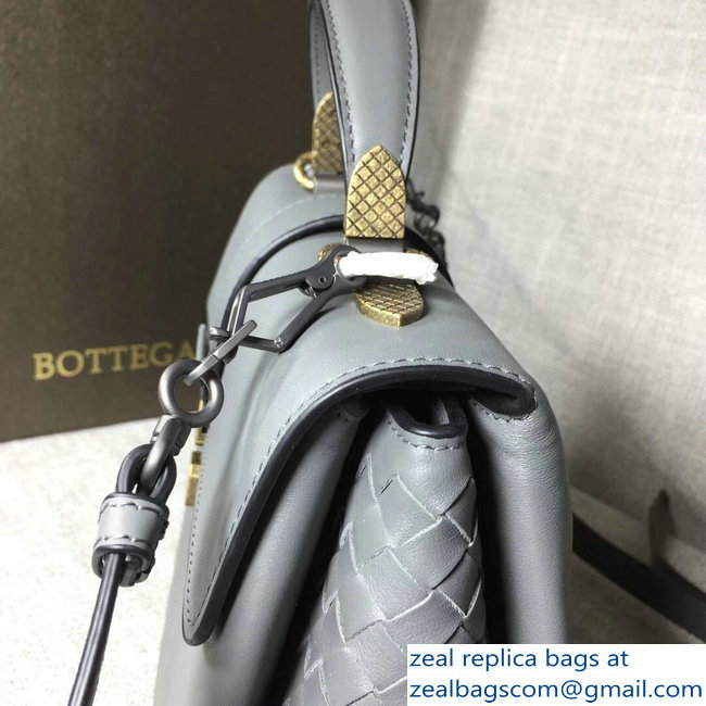 Bottega Veneta Calf Piazza Bag Gray 2018