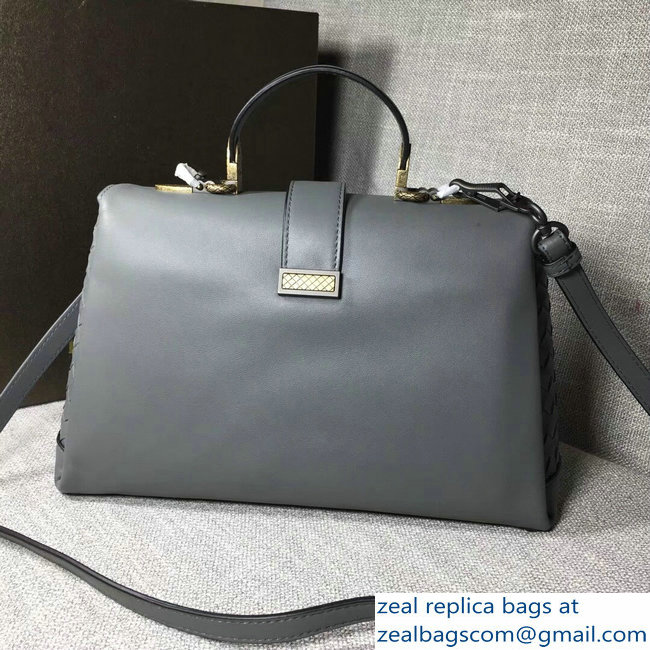 Bottega Veneta Calf Piazza Bag Gray 2018