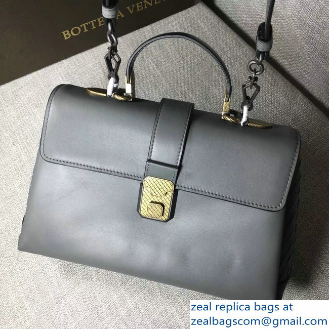 Bottega Veneta Calf Piazza Bag Gray 2018 - Click Image to Close