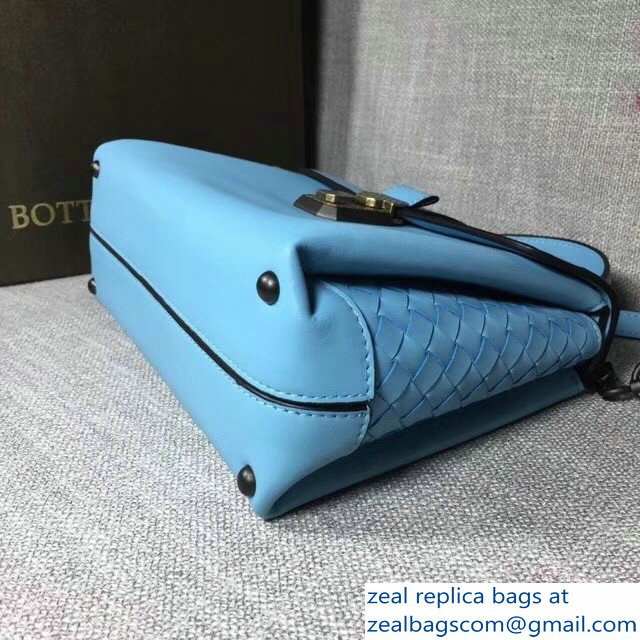 Bottega Veneta Calf Piazza Bag Sky Blue 2018