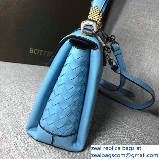 Bottega Veneta Calf Piazza Bag Sky Blue 2018