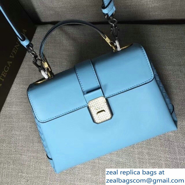 Bottega Veneta Calf Piazza Bag Sky Blue 2018