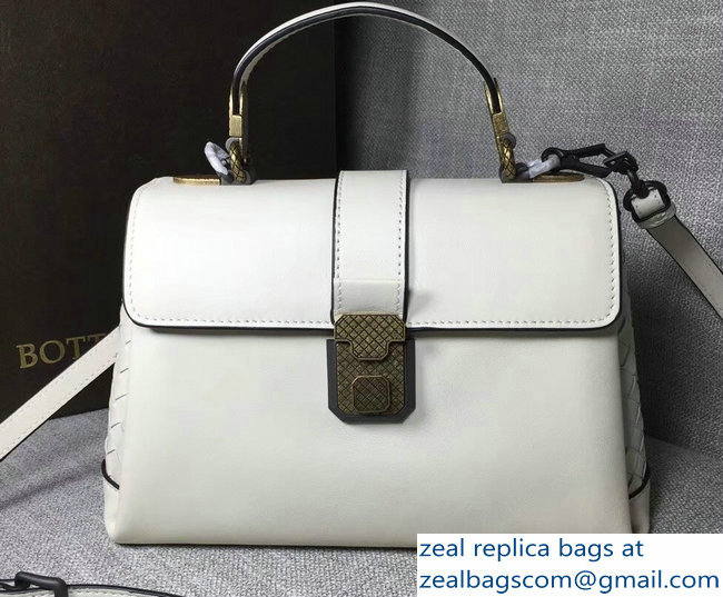 Bottega Veneta Calf Piazza Bag White 2018 - Click Image to Close