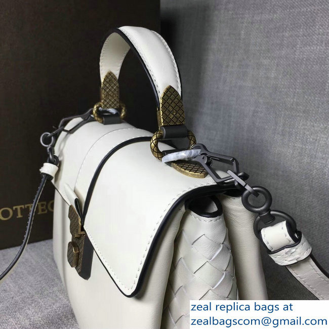 Bottega Veneta Calf Piazza Bag White 2018 - Click Image to Close