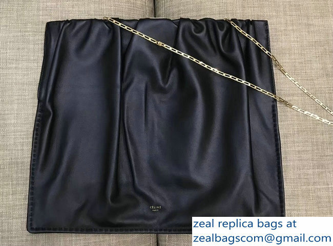 Celin Chain Clasp Shoulder Bag Black 2018