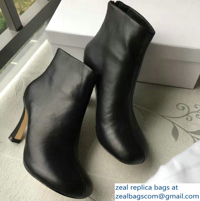 Celin Heel 8.5cm Round Toe Ankle Boots Black 2018
