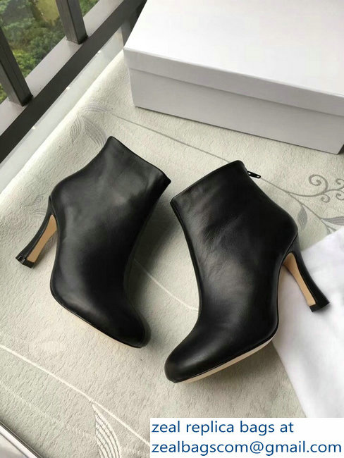 Celin Heel 8.5cm Round Toe Ankle Boots Black 2018