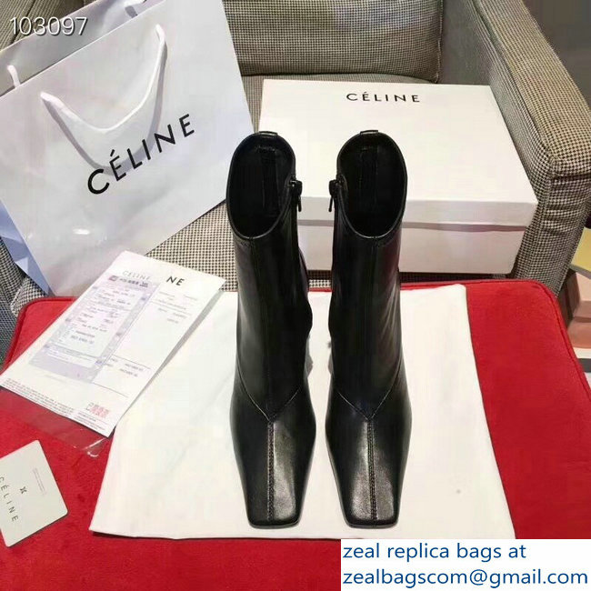 Celin Heel 9.5cm Ankle Boots Black 2018