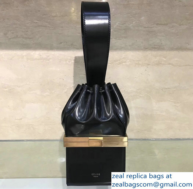 Celin Limited Edtion Calfskin Box Handle Bag Black 2018