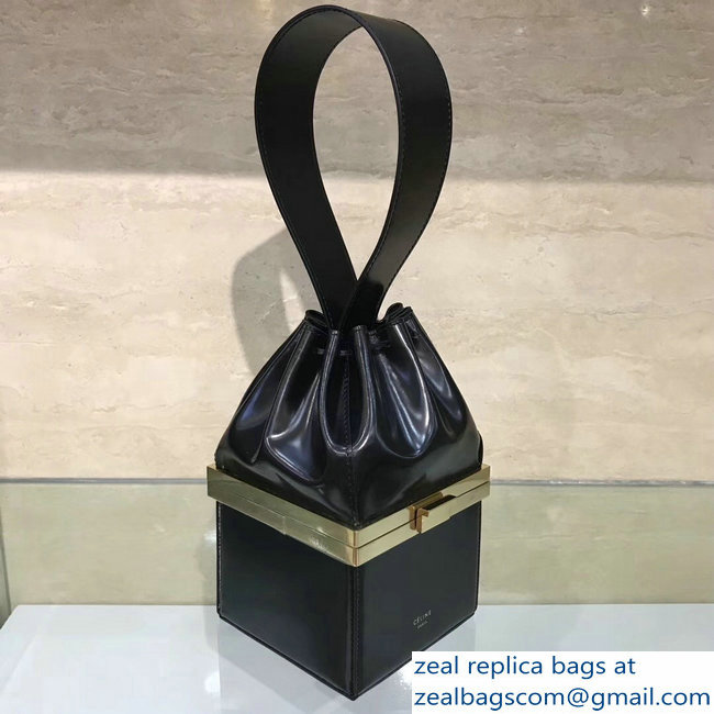 Celin Limited Edtion Calfskin Box Handle Bag Black 2018