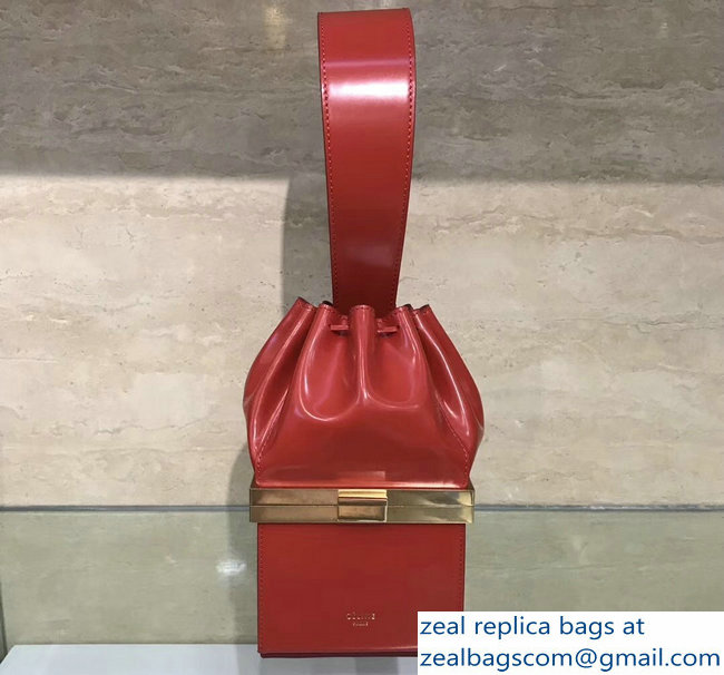 Celin Limited Edtion Calfskin Box Handle Bag Red 2018