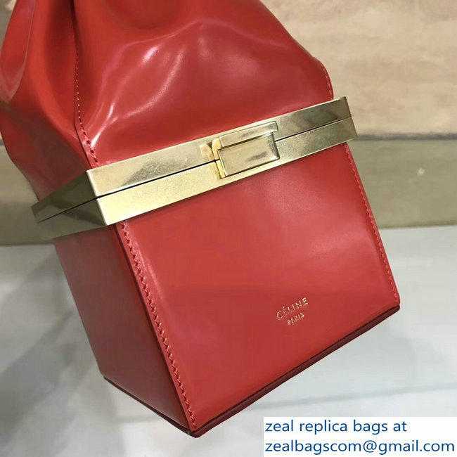Celin Limited Edtion Calfskin Box Handle Bag Red 2018