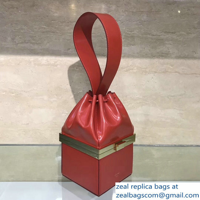 Celin Limited Edtion Calfskin Box Handle Bag Red 2018