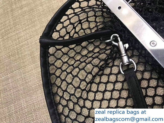 Celin Mesh Clasp Tote with Pouch Bag Black 2018