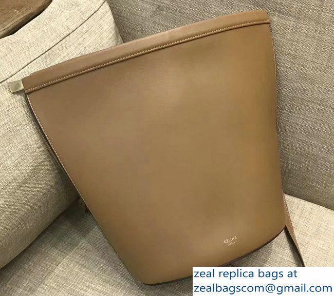 Celin Smooth Calfskin Cabas Clasp Bag Apricot 2018